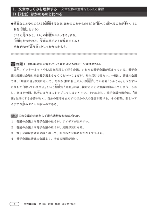 Novo Kanzen Master Compreensão de leitura JLPT N2 Amostra 3