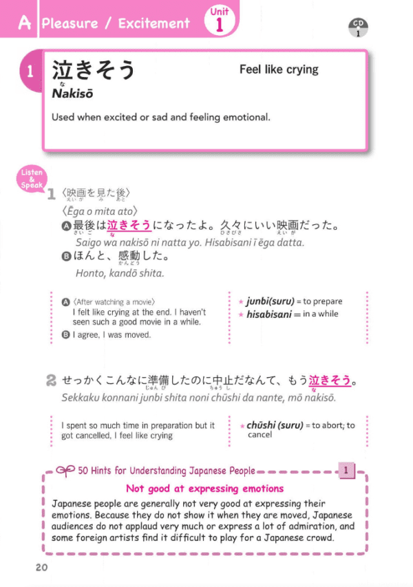 Sample Speak Japanese! 180 expressions basiques pour transmettre des sentiments