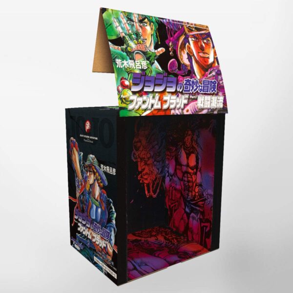 Foto do conjunto de caixas de colecionador Jojo's Bizarre Adventure parte 1 e 2