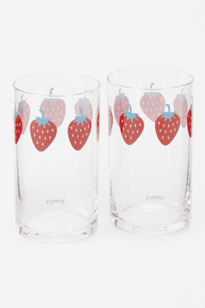 2 Nana glasses with strawberry design